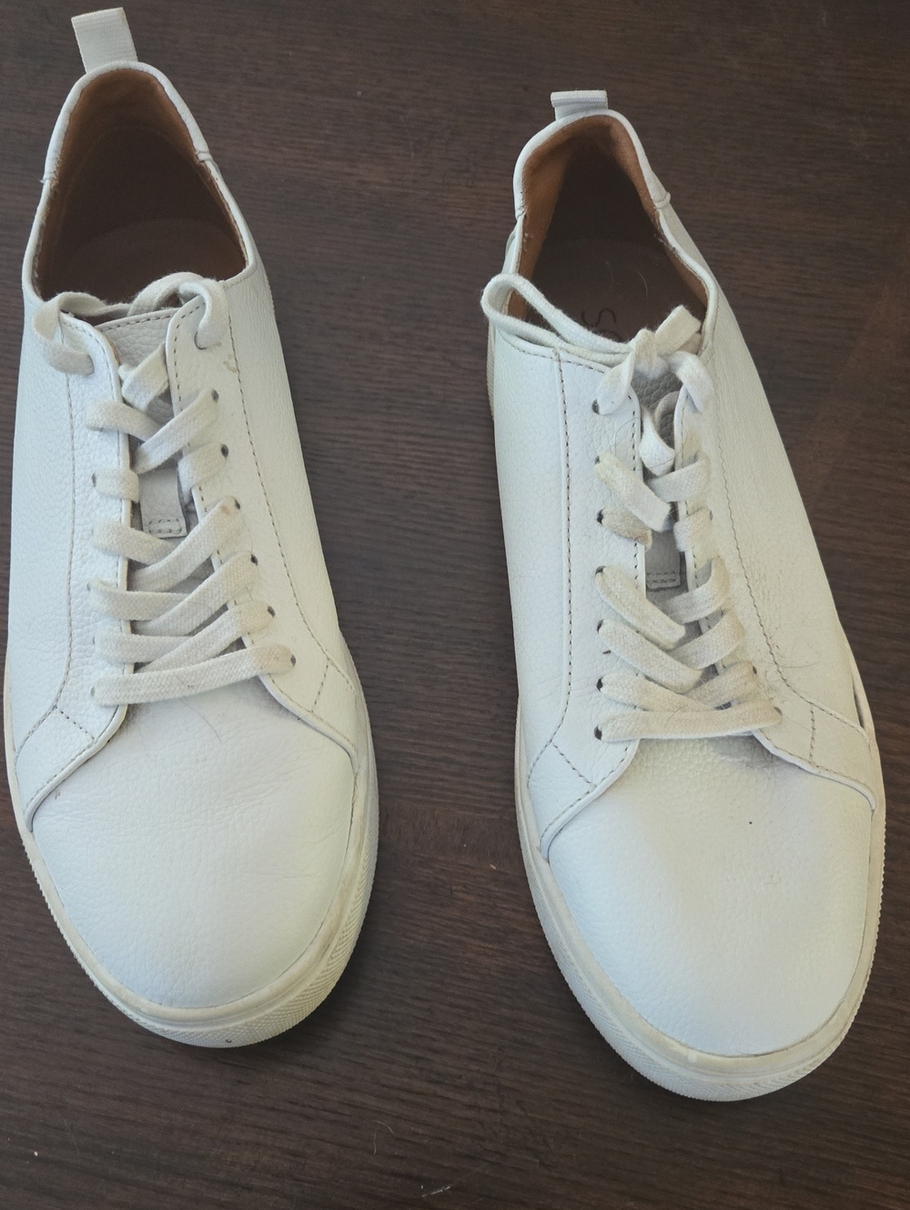 Sole Society White Low-Top Leather Sneakers